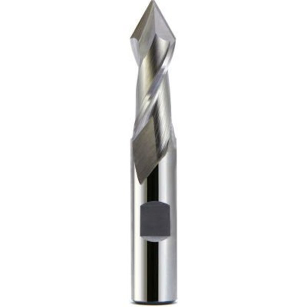 Melin Tool Co 1/4" Dia., 3/8" Shank, 5/8" LOC, 2-7/16" OAL, 2 Flute 60° Cobalt Drill Mill, TiCN A-1208-DP60-TiCN